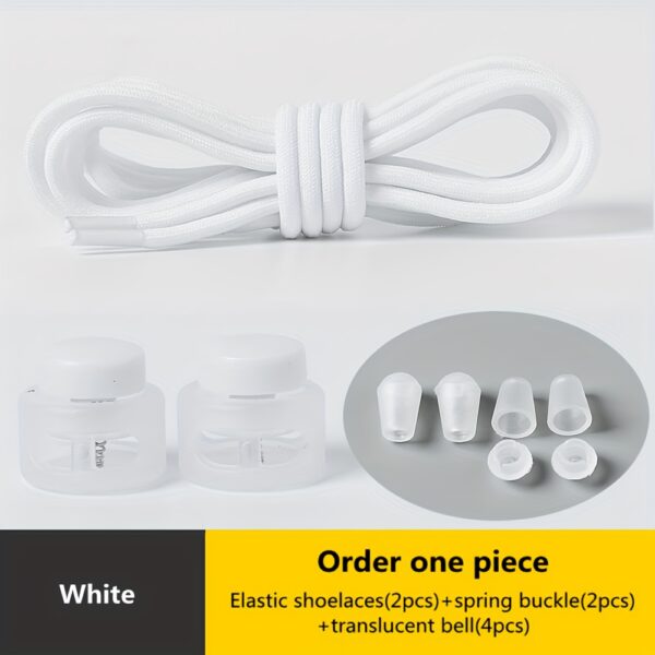 1 Pair Round Elastic Shoelaces, No Tie Shoelaces For Sneakers Casual Shoes Skate Shoes - Image 6