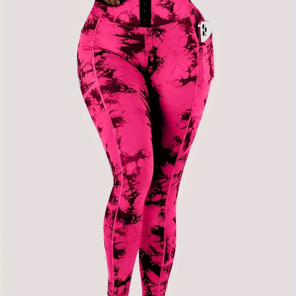 High Waist Tie Dye Tummy Control Leggings, Women's Activewear Wide Waistband Fitness Gym Sports Yoga Workout Running Butt Lifting Tight Pants - Image 18