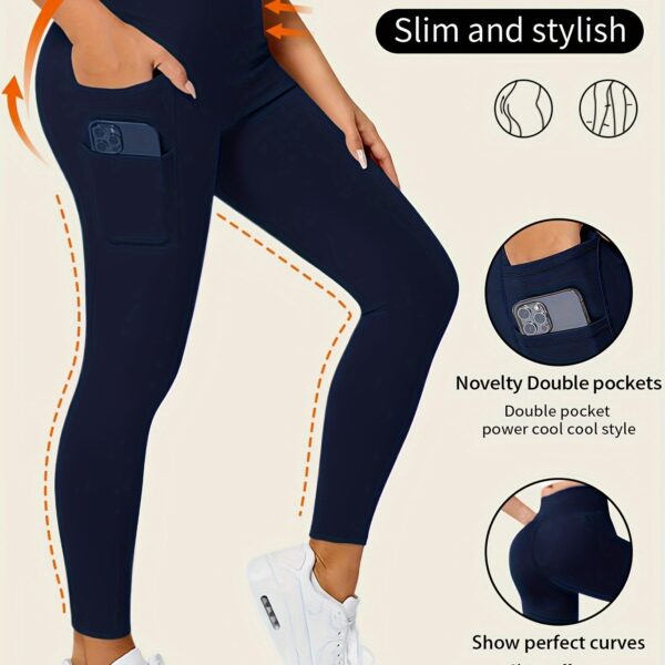 Seamless High-Waist Leggings With Pockets - Super Stretchy Blend For Comfortable Fit - Image 13