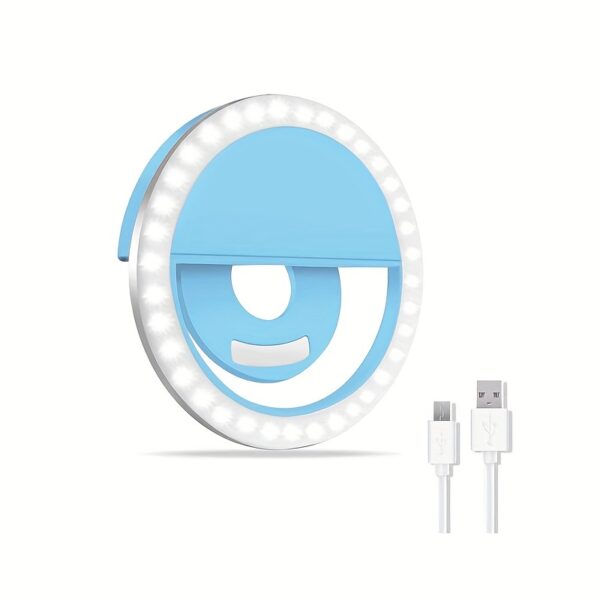 Good quality LED Selfie Ring Light Battery Rechargeable Ring Lamp for Smart Phone Computer Makeup warm white light - Image 9