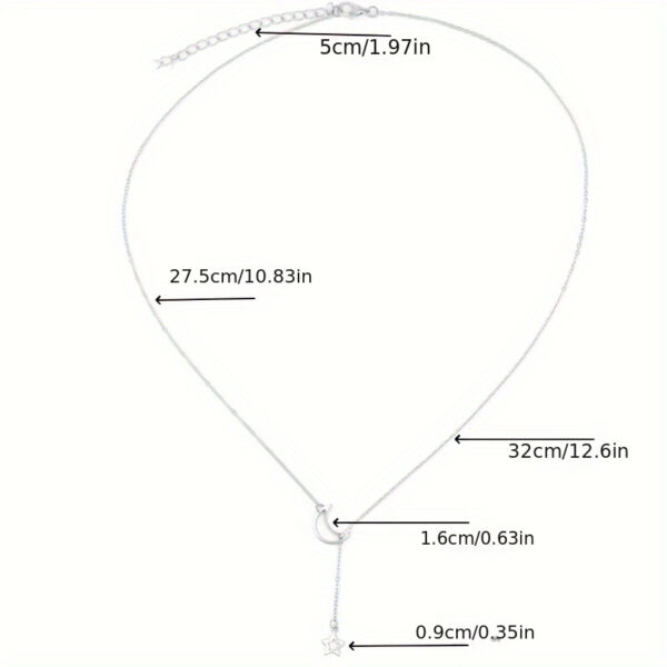 Monochrome Circle With Rod Y-Necklace Alloy Neck Jewelry Simple Style Clavicle Necklace For Women - Image 10