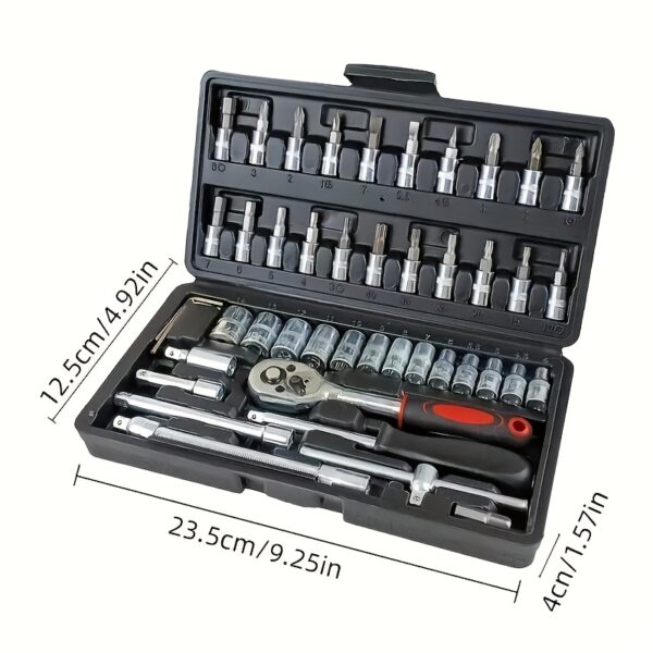 [Durable Torx Bit] Socket Wrench Set | 150pcs/46pcs | Chrome Vanadium Steel | Advanced Storage Case, No Assembly Required | Auto & Home Repair | Uncharged - Image 2