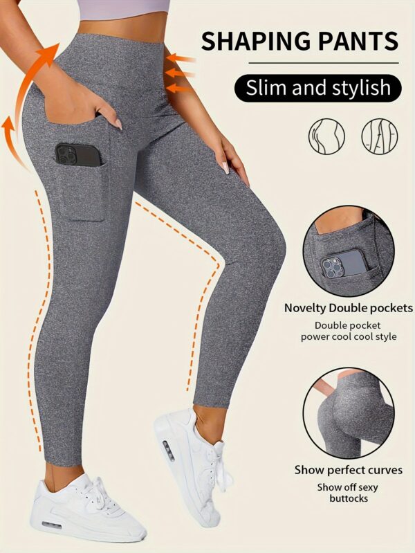 Seamless High-Waist Leggings With Pockets - Super Stretchy Blend For Comfortable Fit - Image 2