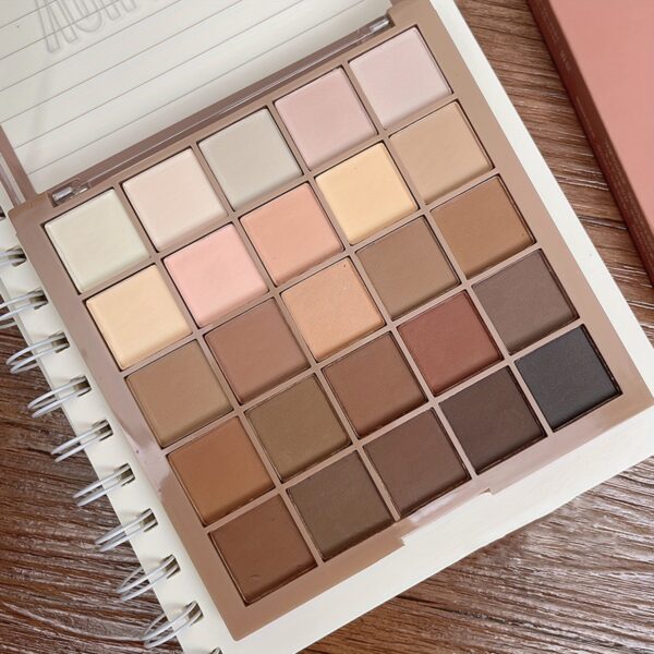 Eyeshadow Palette, 25 Shades, Matte Finish, Neutral Grey & Brown Earth Tones, Coffee & Chocolate Inspired Shades For Versatile Makeup Looks - Image 6