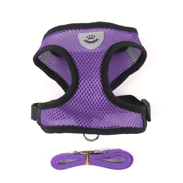 Reflective Pet Harness And Leash Set For Dogs And Cats, Adjustable Puppy Cat Vest Harness With Soft Mesh - Image 17