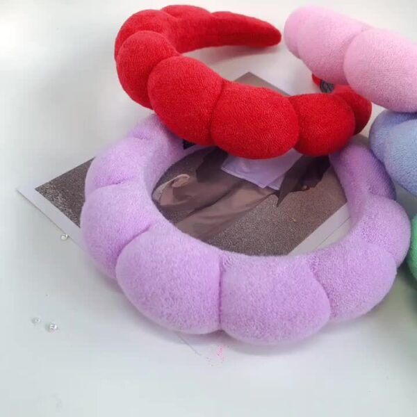 6pcs/set Luxurious Velvet Hair Hoop Set - Soft, Adjustable, and Comfortable Spa Headband for Washing Face, Skincare, and Makeup - Perfect Christmas Gift for Women - Image 12