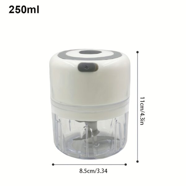 1pc, 250ml Capacity, USB Rechargeable Cooking Machine, Kitchen Garlic Mixer, Small Automatic Cooking Machine, Multi Scene Use Tools, Various Colors, Kitchen Supplies - Image 5