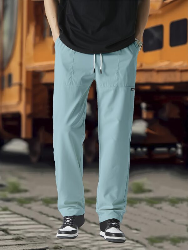 Mens Regular Fit Straight Leg Polyester Joggers - Soft, Breathable, and Comfortable Casual Sweatpants for Spring and Fall - Machine Washable and Easy Care - Image 8