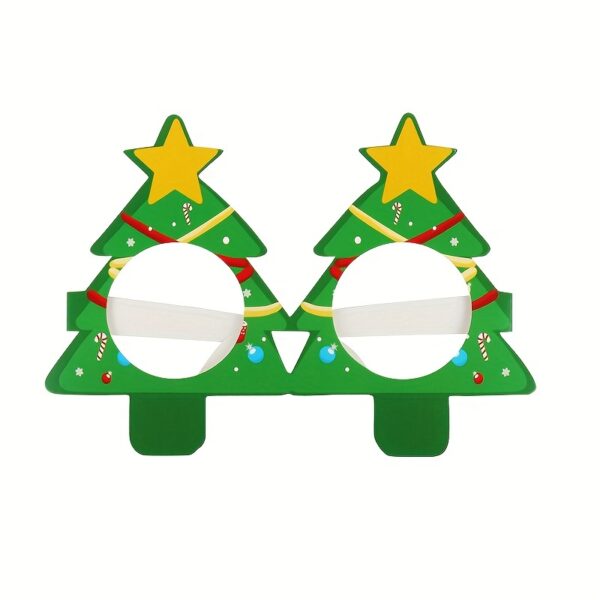 9 Pairs Santa Claus Christmas Tree Elk Paper Glasses, Frame Christmas Glasses, Photo Props, Christmas Decoration - Image 7