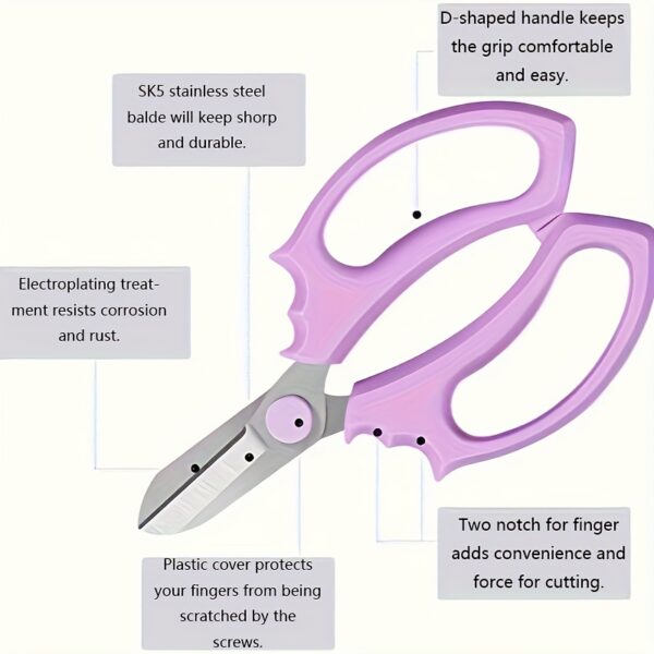 SUMYOUNG Professional Pruning Shears, Ambidextrous Comfort Grip Handles, Classic Style, Stainless Steel Blades, Manual Garden Scissors for Flower Arranging, Gardening Trimming, Plant Pruning, Fruit Picking - Image 6