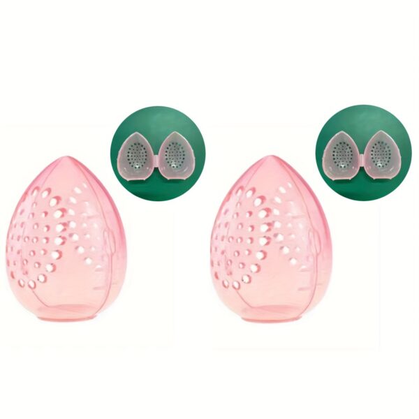 Protective Makeup Sponge Travel Case - Breathable Beauty Blender Holder with Clear Storage Box - Image 11