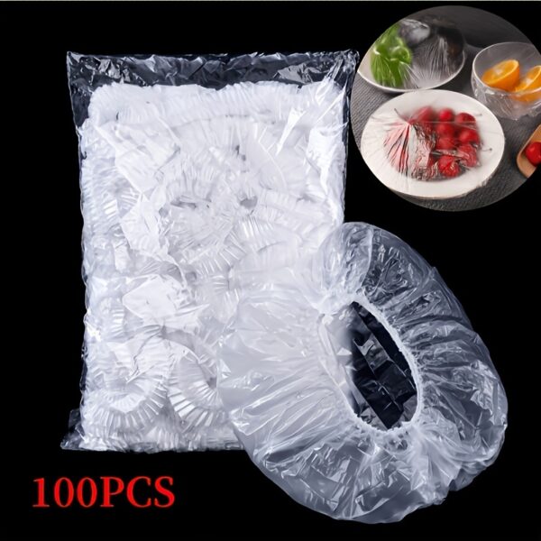 [Hot-Sale] 100pcs Colorful Disposable Cling Film Covers - Food Grade Plastic, Perfect for Kitchen, Picnics & BBQs - Image 3