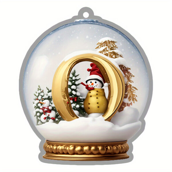 Acrylic Crystal Globe Christmas Ornament with Snowman Figurine - Hanging Alphabet Letters A-Z, Art Deco Style, Thanksgiving & Christmas Tree Decor, No Battery Required - Image 19