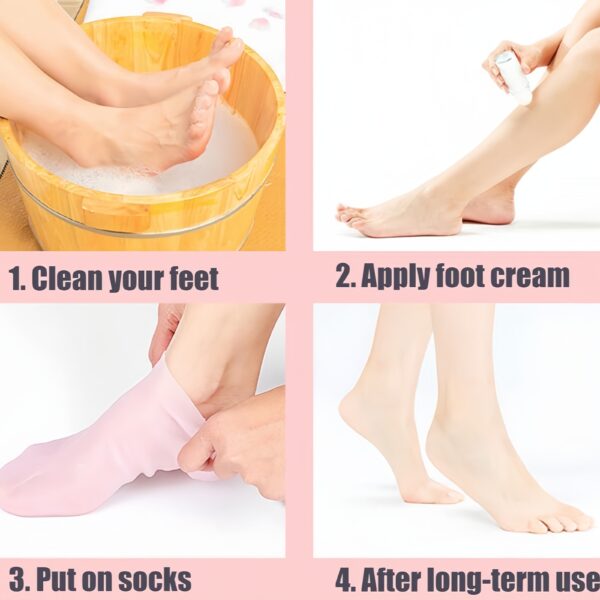 Silicone Gel Moisturizing Socks Aloe Socks Pedicure Socks For Dry Cracked Feet Heel And Softening Rough And Dead Skin - Image 10