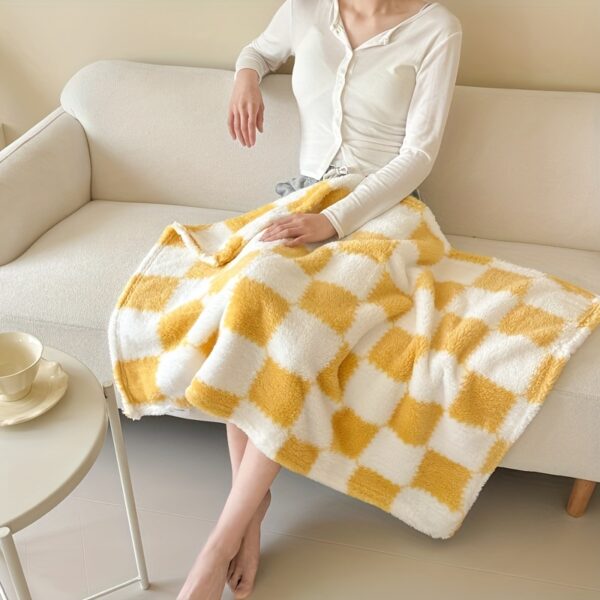 [1pc Cozy Fleece Blanket] 1pc Soft & Cozy Plaid Flannel Fleece Blanket | Multi-Purpose Throw for Adults, Pets, Office, Outdoor Camping, Holiday Gifts | 300-350gsm Knitted Polyester, Multiple Sizes Available, Pet-Friendly, Checkered Pattern - Image 21