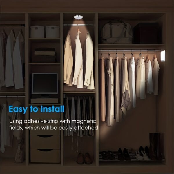 1 Piece Of 6-LED Motion Sensor Night Light, LED Wall Light, Cabinet Light, Wireless Staircase Light, Bedroom Corridor Staircase Indoor Decorative Light - Image 11
