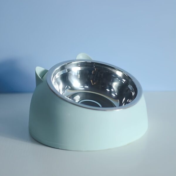 Cat Bowl, 15 Degrees Raised Stainless Steel Cat Feeder Bowl With Non Slip Base, 100ml Cat Food Water Feeder Tilted Pet Bowl For Neck Protection - Image 11