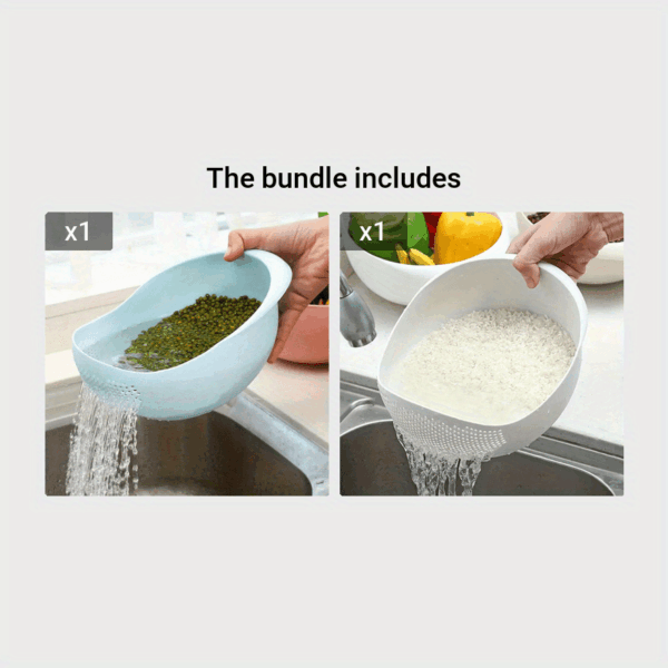 Multi-Functional Rice & Vegetable Washer - Manual Oval Sieve with Commercial Grade Quality, Perfect for Wedding Gifts - Image 18