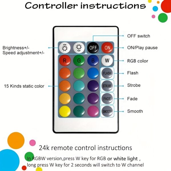 1 Set Flexible Color LED Decorative Strip Light, 24 Key Remote Control 5V USB Power Supply Back Adhesive Edge Lights, Light And Easy To Install, Computer, TV, Cabinet Decoration Eid Al-Adha Mubarak - Image 10
