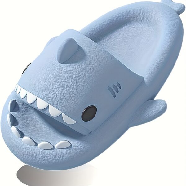 Cartoon Shark Non-slip Slides Slippers, Lightweight Quick Drying Slides For Men Women, Slippers For Indoor Outdoor Beach Shower House Shoes