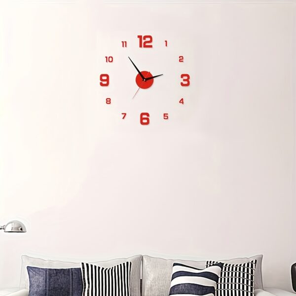 1pc NONZHU 3D Digital Wall Clock, Large Luminous LED Display, Silent Battery-Powered, Acrylic Material, Ideal for Living Room & Bedroom Decor, Christmas Photography Background Lighting Prop, Studio Photography Lighting, Background Decoration, Prop Lightin - Image 11