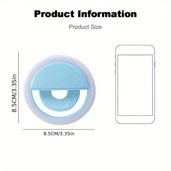 Good quality LED Selfie Ring Light Battery Rechargeable Ring Lamp for Smart Phone Computer Makeup warm white light - Image 3