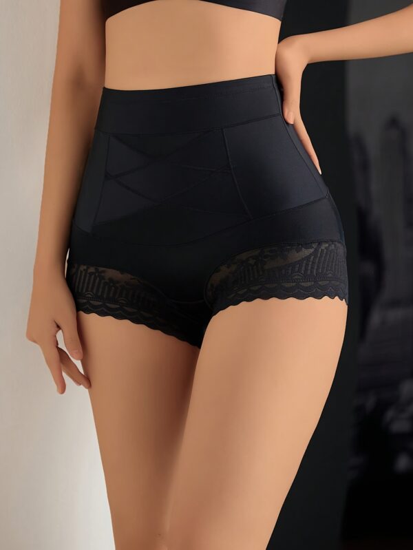 High-Waisted Tummy Control Briefs for Women, Butt Lifter Shapewear, Postpartum Slimming Panties with Lace Trim - Image 9