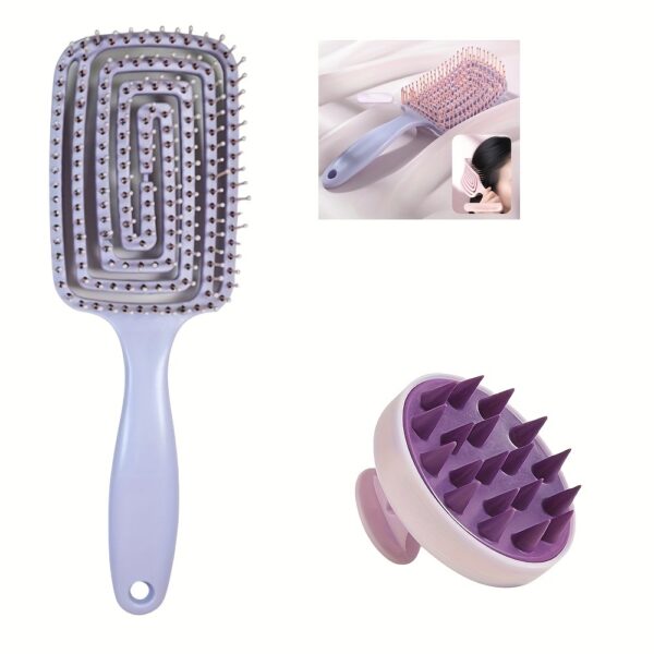 Manual Silicone Head Massager Brush - Gentle Exfoliating Scalp Massage Comb for Hair Growth & Light Beige Health, Soft Light Beige-Friendly Design, No Battery Needed, 3 Colors (Light Blue, Green, Black) - Image 19