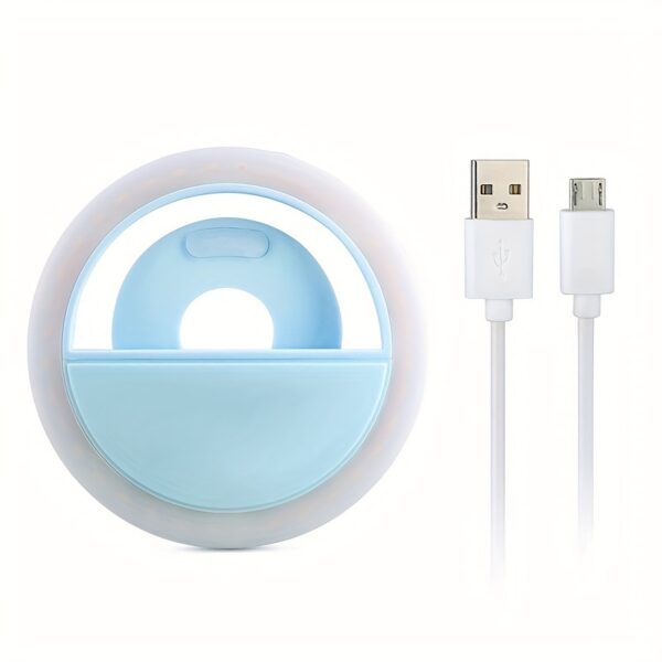 Good quality LED Selfie Ring Light Battery Rechargeable Ring Lamp for Smart Phone Computer Makeup warm white light - Image 11