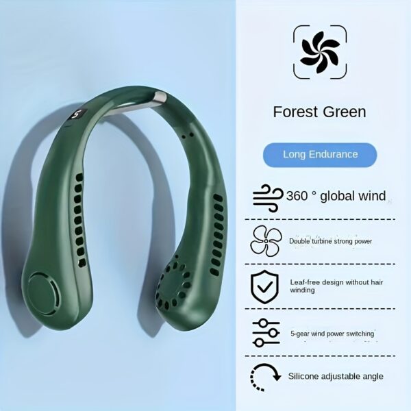 1PC Fashion USB Charging Fan Wearable Neck Fan 3 Speeds For Choosing Summer Outdoor Fan - Image 7