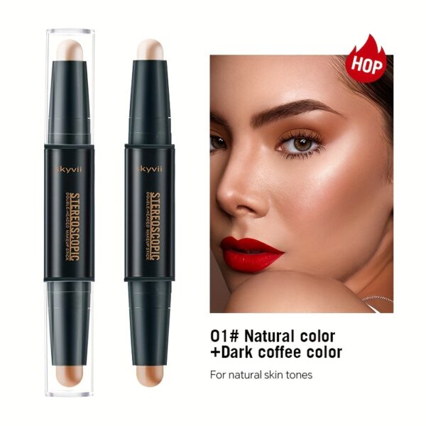 Contouring Stick Dual-Headed Concealer Highlighter Three-Dimensional Nose Shadow V-Face High Nose - Image 5