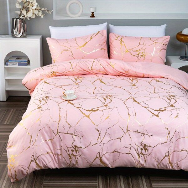 3pcs Classic Hot Stamping Texture Quilt Cover Set - Image 33