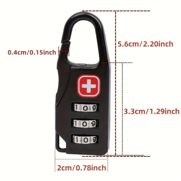 [Anti-Theft Padlock] 1/2/4/6/10pcs Durable Anti-Theft Travel Sentry Approved Mini Padlocks | 3-Digit Password Lock for Luggage, Backpacks, And Suitcases - Universal, Stylish, Easy to Set - Image 4