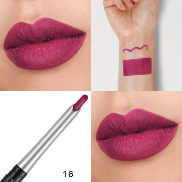 Waterproof Matte Lipliner Pencil Red Contour Tint Lipstick Long Lasting Non-stick Cup Moisturising Lips Makeup Cosmetic 12 Colors - Image 20