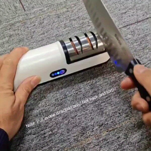 Professional USB Rechargeable Electric Knife Sharpener, 2-Stages Knife Sharpeners 20-Degree Straight Edge, for Kitchen Knives Sharpening and Polishing, Fit for chef knives, slicing knives, santoku knives, paring knives pocket knives, ceramic knives - Image 11
