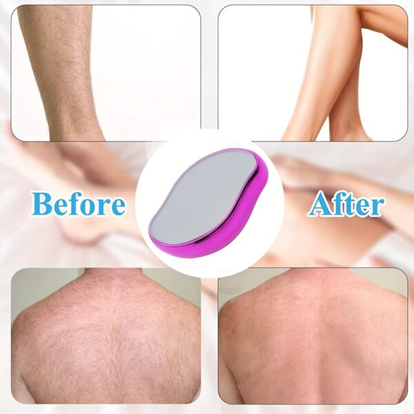 [Painless Hair Eraser] Painless Crystal Hair Eraser 1pc - Reusable & Waterproof Hair Removal Tool for Men & Women, Smooth Back, Arms, Legs - Image 2
