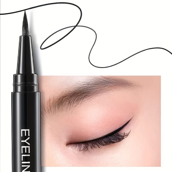 3pcs Black Liquid Eyeliner Pens - Quick Dry, Waterproof & Sweatproof, Smudge-Proof for Beginners, Ultra-Fine Tip, Long-Lasting Makeup Hold, Perfect for Festivals & Gifts - Image 4