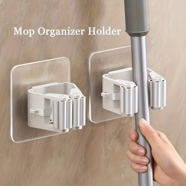 Easy-Install Punch-Free Mop & Broom Holder - Space-Saving, Durable Wall Organizer for Modern Homes