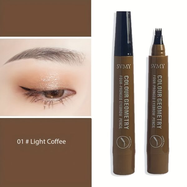 Long-lasting Smooth 4 Split Head Liquid Eyebrow Pencil, Natural And Wild Eyebrow Pencil, Waterproof And Shaping Eyebrow Makeup Tool - Image 4