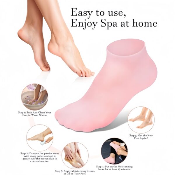 Silicone Gel Moisturizing Socks Aloe Socks Pedicure Socks For Dry Cracked Feet Heel And Softening Rough And Dead Skin - Image 11