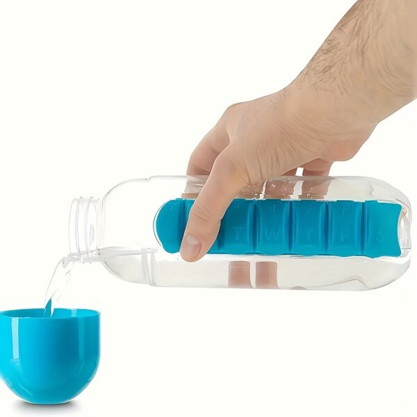 Creative Two-in-one Medicine Box Water Cup Seven-day Divided Outdoor Portable Water Bottle One-week Medicine Box Cup - Image 11