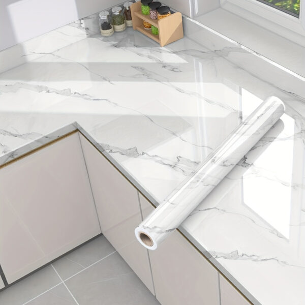 1 Roll Marble Self-Adhesive Wallpaper - Waterproof & Oil-Proof, Easy to Apply for Kitchen & Bathroom Renovation - Image 30