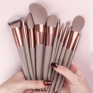 Pro Makeup Brush Set - Soft, Fluffy, Professional Nylon Bristles, ABS Plastic Rod, Unscented, for All Skin Types, Foundation, Powder, Eyeshadow, Kabuki, Blending Beauty Tool