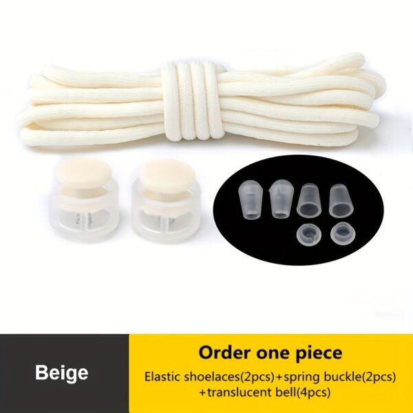 1 Pair Round Elastic Shoelaces, No Tie Shoelaces For Sneakers Casual Shoes Skate Shoes - Image 21