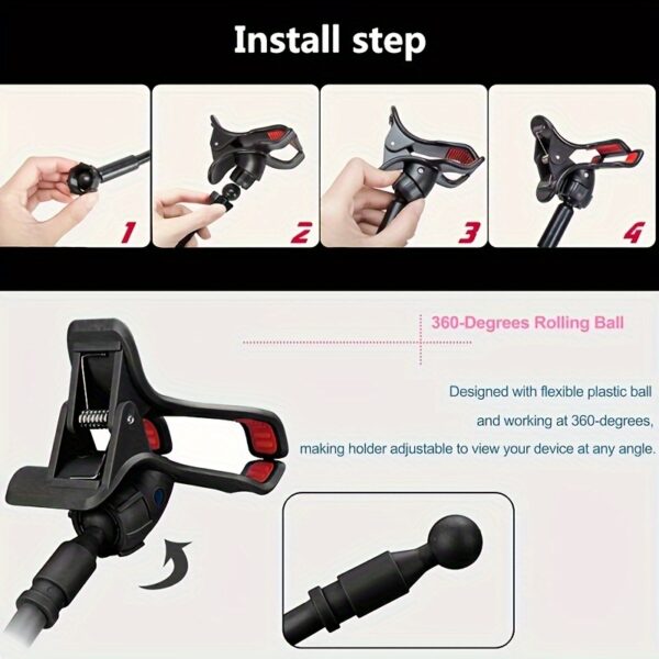 1pc Flexible Cell Phone Holder with Long Arm for iPhone 15 Pro Max, 12-14 - Hands-Free Mount for Lazy Days - Image 11
