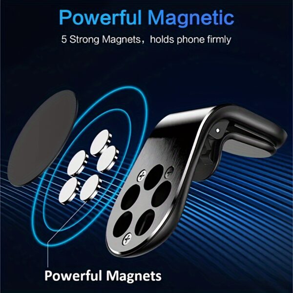 L Shape Air Vent Mount Stand Magnetic Mobile Holder Magnetic Car Phone Holder - Image 11