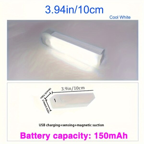 1 PCS LED Motion Sensor Cabinet Light, Counter Wardrobe Lighting, Wireless Magnetic USB Rechargeable Kitchen Night Light, Battery Operated Light for Instant Lighting in Wardrobe Cupboard Cabinet Stairs Hallway Rack - Image 11