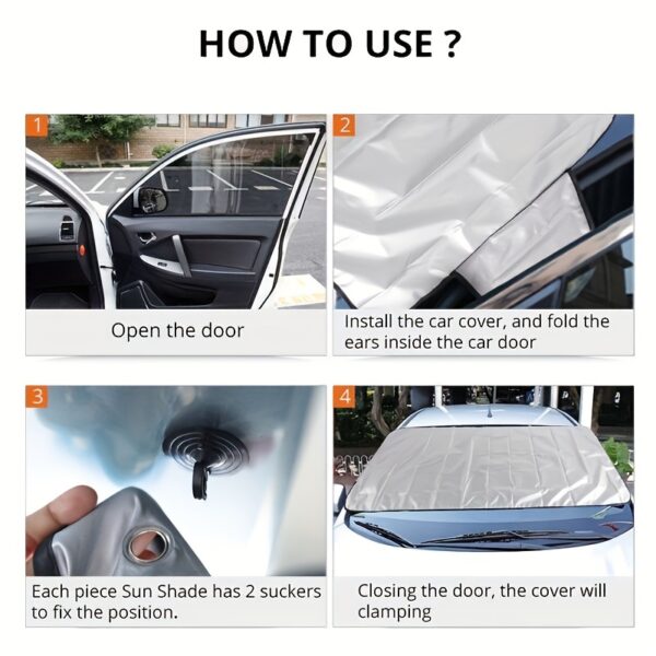 WinterGuard Deluxe - Waterproof Foldable Car Windshield Snow Cover with Sun Visor Protection Against Heavy Snow, Ice, and Frost - Compact, Portable, and Easy to Install - Image 9