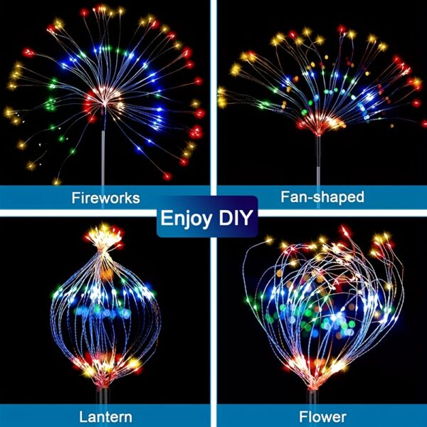 Fireworks Lights Outdoor, Solar Firework Lights Outdoor IP65 With 8 Lighting Modes Firework Solar String Lights For Garden Patio Backyard Decor 420LED/300LED/200LED/150LED/60LED - Image 8