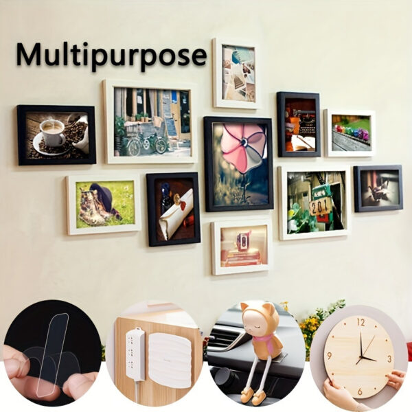 60pcs Strong Large Adhesive Hooks Multi-functional Stainless Steel Kitchen Hooks No Trace Adhesive Door Back No Drilling Required - Image 3